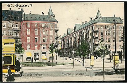 Købh., Frederiksberg, Frederik d. VI Allé med sporvogn. Stenders no. 10670.