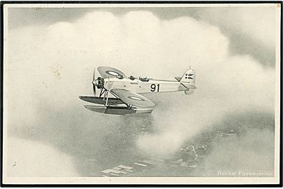 Marinens Heinkel HE 8 (H.M.II) no. 91. A/S Nordisk Luftfoto no. M10. Frankeret med 10 øre Bølgelinie og sendt fra menig ombord på panserskibet Peder Skram i København d. 13.11.1934 til Ærøskøbing.