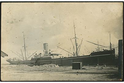 Pangan, S/S, Østasiatisk Kompagni. Fotokort fra Nørresundby. Anvendt fra Antwerpen 1909.
