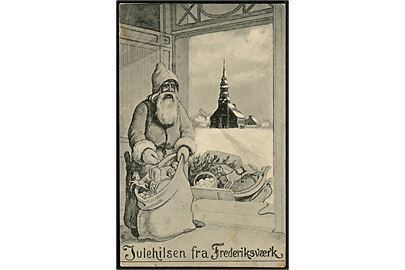 Henrik Larsen: Frederiksværk. Julemanden med gavesæk. U/no. 