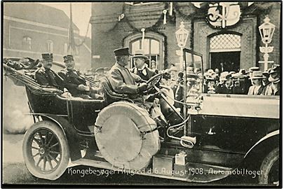 Thisted, Automobiltoget under kongebesøget d. 6.8.1908. No. 15655.