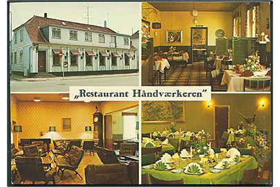 Restaurant Håndværkeren, Fredericia. Reklamekort. No. 77143. 