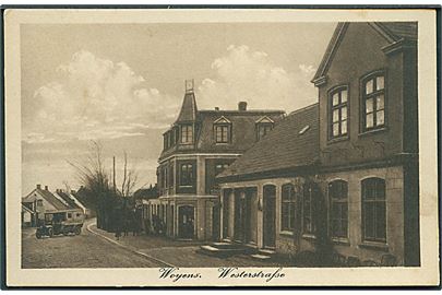 Vojens, Vestergade med rutebil. Naturaun no. 72221.