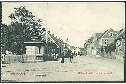 Bredgade med Højskolehjemmet, Ringløbing. N. P. Holms u/no. 