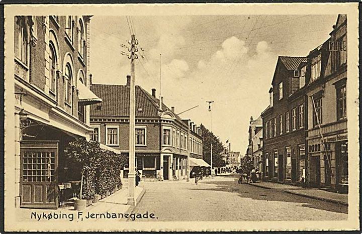 Parti fra Jernbanegade i Nykøbing F. V. Kristoffersen u/no.