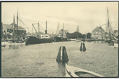 Havnen i Vejle. I. P. Sørensens Papirforretning no. 4338. 