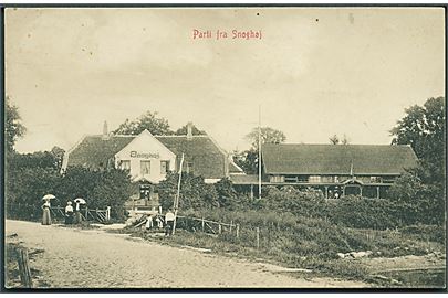 Parti fra Snoghøj. Grønholts grønne Fredericiakort u/no. 