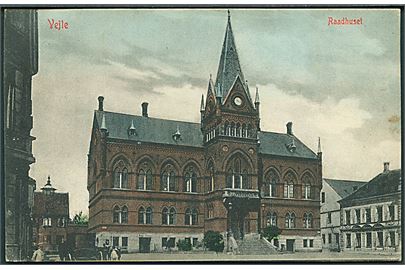 Vejle med Raadhuset. Hvidehus Boglade no. 73. 