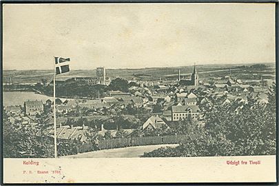 Kolding. Udsigt fra Tivoli. Koldinghus ses i baggrunden. P. B. no. 3788. 