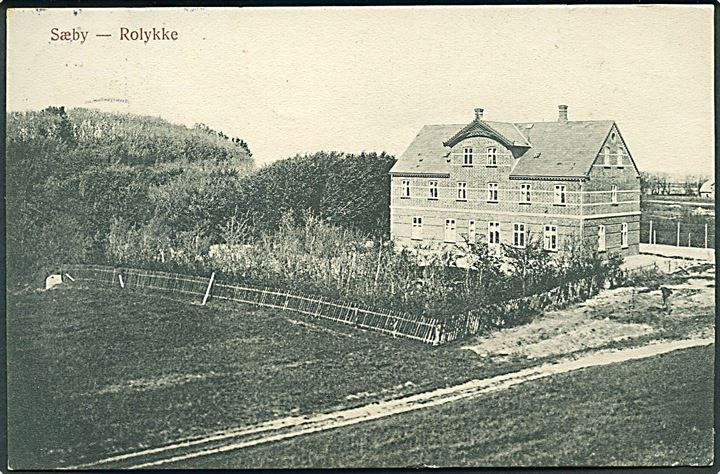 Sæby med villa Rolykke. Fot. Knudstrup u/no. (Knæk i siden). 