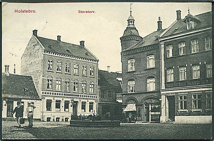 Holstebro Storetorv. J. J. N. no. 1343. (Afrevet mærke). 