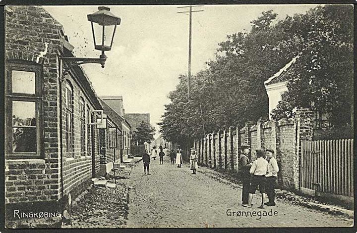 Parti fra Grønnegade i Ringkøbing. Stenders no. 8363.