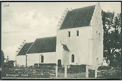 Brudager Kirke. Stenders no. 7586. (5 mærker efter opklæbning). 