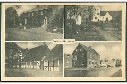 Vester Skerninge med partier: Brugsforeningen, Kirken. H. Schmidt u/no. 