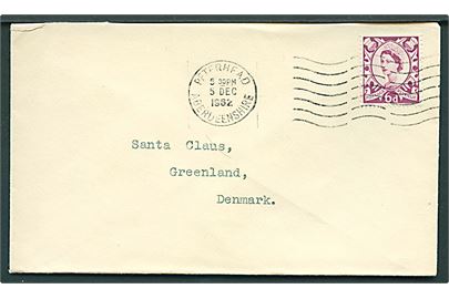 6d Scotland lokal udg. på brev fra Peterhead d. 5.12.1962 til Santa Claus, Greenland, Denmark.