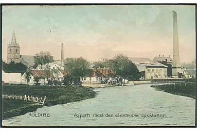 Kolding. Aaparti med den elektriske lysstation. Stenders no. 1749. 