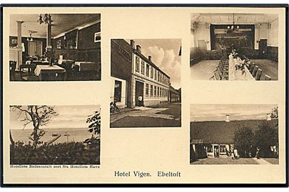 Ebeltoft. Hotel Vigen set ud / indvendig. Ebeltoft Boghandel u/no. 