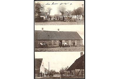 Alstrup, partier fra med bl.a. J. P. Petersens købmands-handel. Fotograf H. Schmidt no. 24695. Kvalitet 7