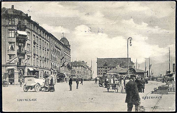 København, Havnegade. Automobil med nummerplade K 1141. D. L. C. no. 911. 