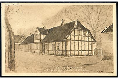 Hjørring. Provstegaard efter akvarel af Arkitekt F. C. Harboe. Stenders no. 45078. 