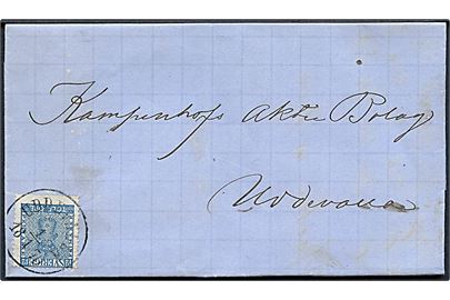 12 öre Våben på brev annulleret Uddevalla d. 1.1.1870 til Uddevalla.