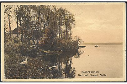 Skanderborg. Parti ved Skvæt Mølle. Stenders no. 25516. 