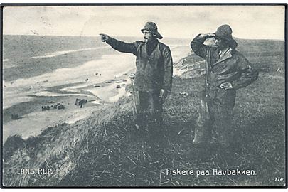 Lønstrup, fiskere på Havbakken. K. Lund Eft. u/no.