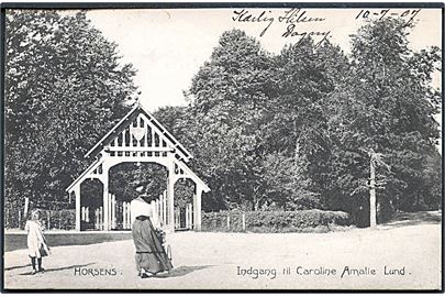 Horsens. Indgang til Caroline Amalie Lund. Stenders no. 7827. 