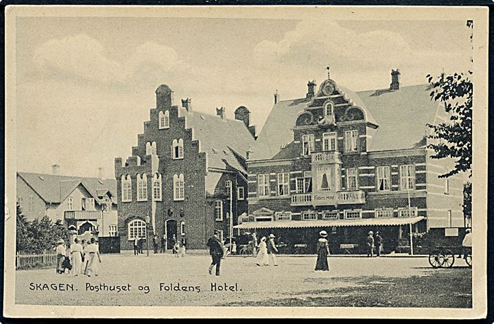 Skagen. Posthuset og Foldens Hotel. Skagens kortforlag no. 24179. 