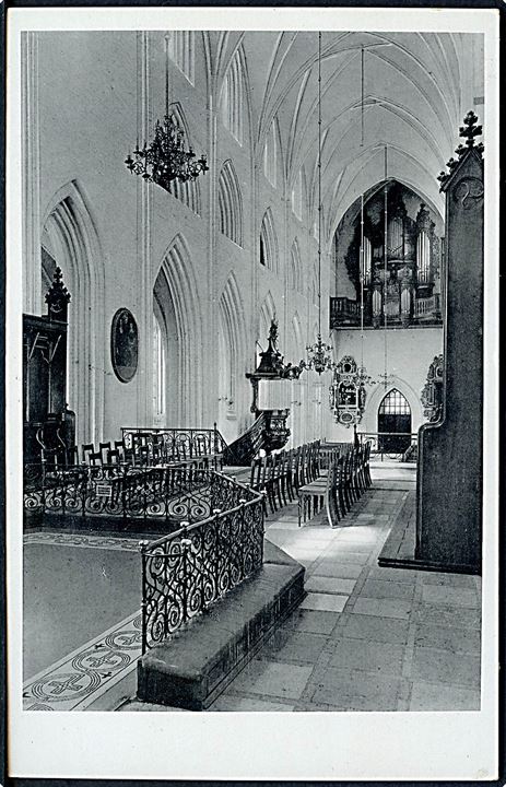 Odense Domkirke. Sct. Knuds Kirke. Hovedskibet set fra koret. Stenders no. 203. 