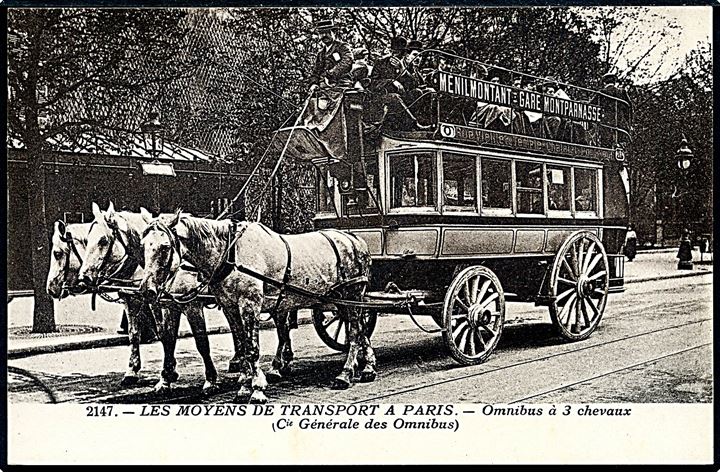 Frankrig, hestetrukken omnibus i Paris. No. 2147.