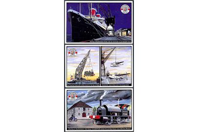 Southampton Docks. Serie med 6 nyere kort med gengivelse af skibsfart, jernbane og fly i Southampton Docks. Dalkeith D157-D162.