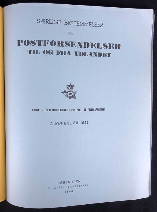 Kilder til Postcensurens historie 1940-1945 af E. Menne Larsen. Gengivelse af bl.a. Særlige Bestemmelser for Postforsendelser til og fra Udlandet 1941 og 1944.