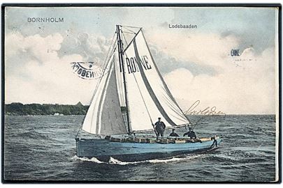 Rønne, Lodsbaaden. Frits Sørensen no. 4959. Skibs-stempel “Fra Rønne”. Kvalitet 7