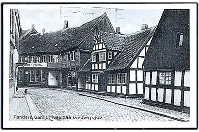 Randers. Gamle Huse samt Hotel paa Vestergrave. Stenders, Randers no. 189. 