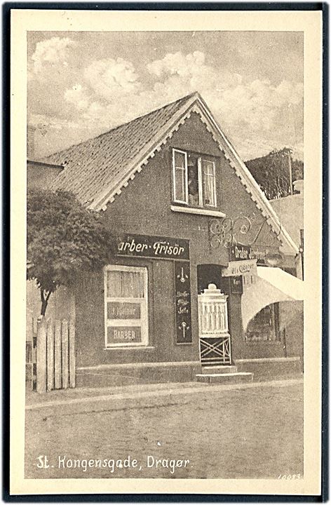 Dragør, St. Kongensgade. Barber & Frisørsalon. P.E. Poulsen u/no.