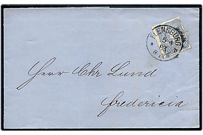 20 pfg. Adler på brev fra Flensburg d. 5.4.1883 til Fredericia, Danmark.