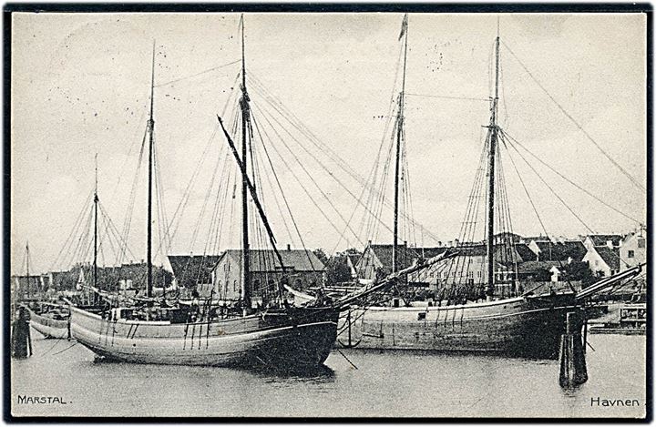 Marstal, havn med sejlskibe. J. Bruun no. 7591.