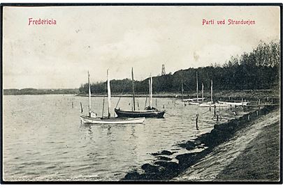 Fredericia. Parti fra Strandvejen. Grønholts Grønne Fredericiakort u/no.