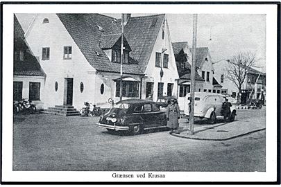 Kruså, grænsen med grænsevagter og ambulance. C.C.B. no. 1527.