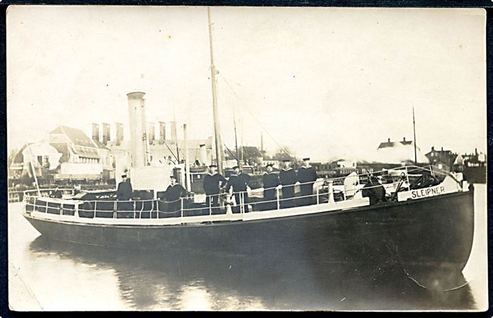 Sleipner, Torpedotransportskib i Nyborg. Fotokort u/no.