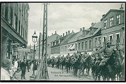 Ringsted. Sct. Hansgade med det ridende Kavaleri. A. Flensborg no. 438.