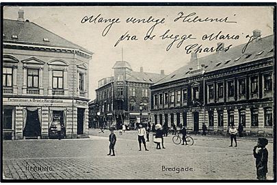 Herning. Bredgade med flere butikker. A. Larsen u/no.