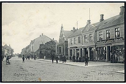 Herning. Østergade med Flensborg Lagers Udsalg mf.  Flensborg Lager u/no.