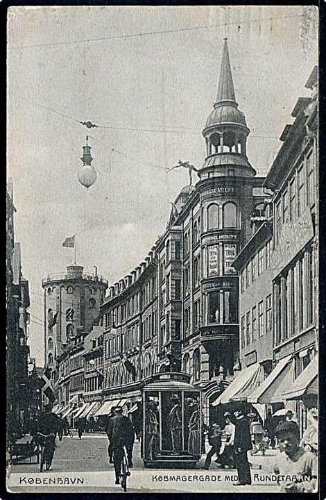 Købh. Købmagergade med hesteomnibus linie 12. Fotograf Orla Bock, A. Vincent no. 536.