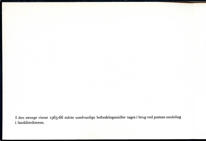 Postbud med heste trukket slæde. Fra omdeling i landdistrikterne under vinteren 1965-66. Dobbelt A6 kort u/no.  