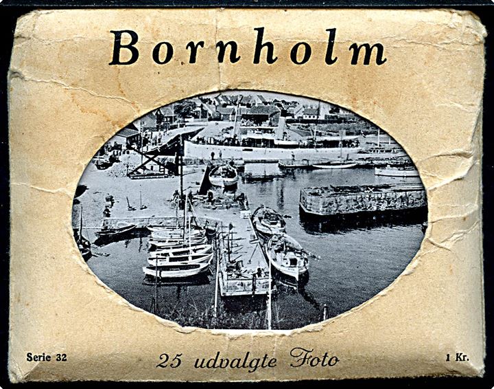 Bornholm. Mappe med 25 foto (7x9cm). C.B. Rønne serie no. 32.