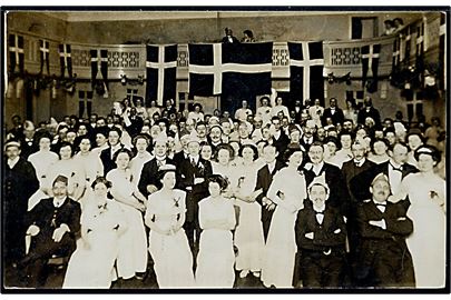 Odder. Stor forsamling. Fotokort dateret Odder d. 20.1.1912.