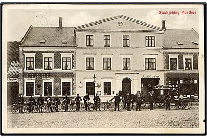 Sakskøbing posthus med postbude. Stenders no. 20700.