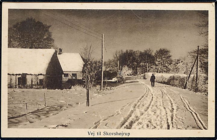 Skovshøjrup ved Brenderup i sne. Stenders no. 60726.